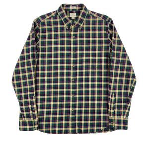 J Crew Preppy Slim Brushed Twill Flannel Shirt Men's Large Multicolor Pastel